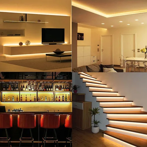 Miniatura 6 de VST Tira de luces LED de color blanco cálido, 120 LEDs/m, 1000 lm/M, 9.6 W/M, CRI 90+, cinta LED de 12 V 2835 cortable, conectable, tiras LED