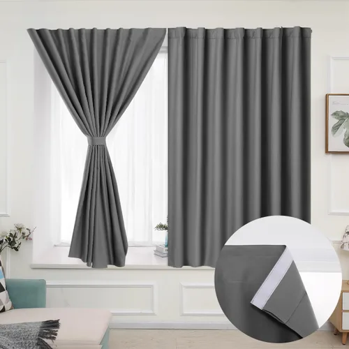 Miniatura 33 de Muamar Cortinas opacas sin taladro, paneles de cortina para ventana fáciles de instalar, juego de 2 paneles de cortinas portátiles para dormitorio