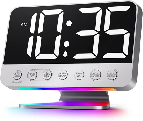 Miniatura 11 de Odokee Despertadores digitales para dormitorios: atenuador de brillo número 5 en negrita, fácil de leer en toda la habitación, 5 sonidos de alarma