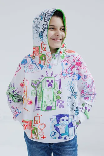 Miniatura 3 de Minecraft Sudadera con capucha de forro polar para niños pequeños a niños grandes (4-18-20)