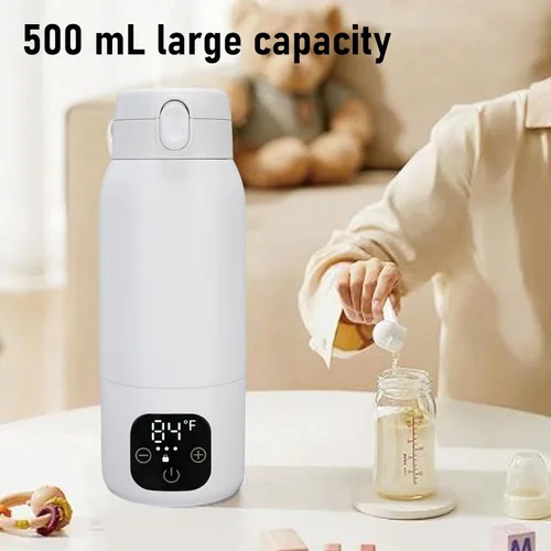 Miniatura 2 de Hervidor eléctrico de viaje, 16.9 fl oz, calentador de agua portátil USB de acero inoxidable 316 con PD carga rápida y temperatura ajustable