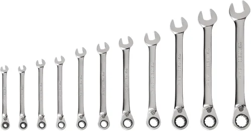 Miniatura 19 de TEKTON WRC94303 Juego de llaves combinadas de trinquete reversible de 12 puntos con organizadores modulares, 19 piezas (6-24 mm)