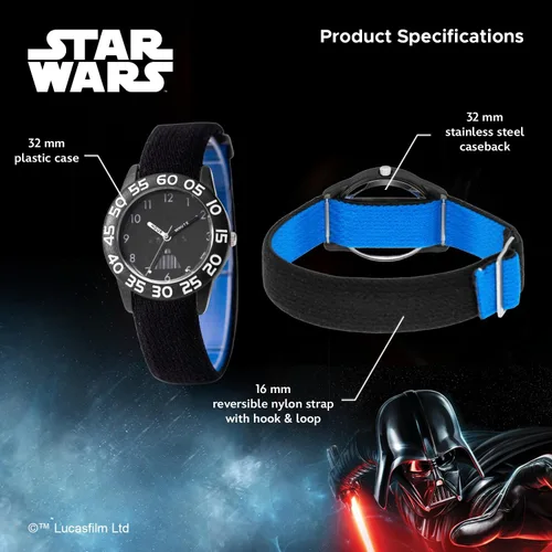 Miniatura 3 de STAR WARS Reloj de pulsera de nailon analógico de cuarzo para niños