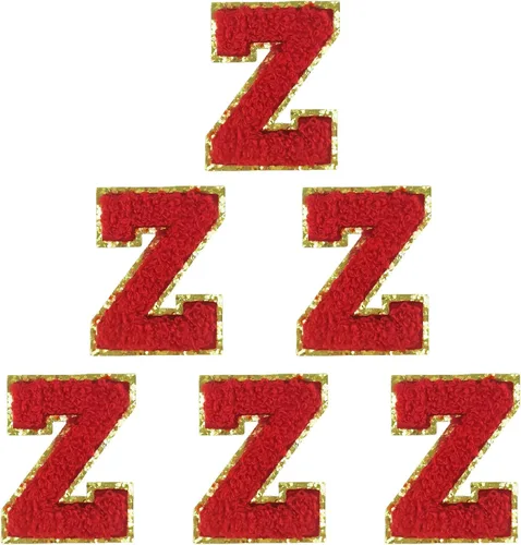 Miniatura 11 de 6 piezas de parches de letras de chenilla autoadhesivas, parches de letras preppy de 2 pulgadas para bolsos, ropa y sombreros, grandes pegatinas
