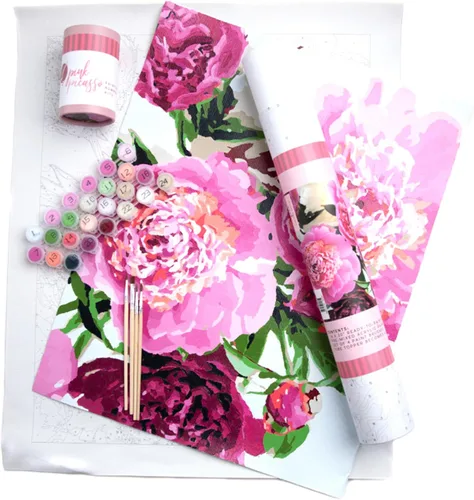 Miniatura 11 de Pink Picasso Kit de Pintura Floral Botánica por Números para Adultos y Adolescentes Juegos de Kits de Pintura Acrílica DIY en Lienzo 16x20