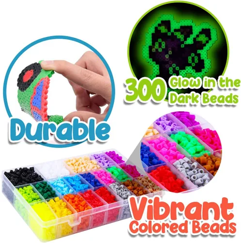 Miniatura 5 de Goody King Kit de cuentas fusibles de artes y manualidades para niños con instrucciones (idioma español no garantizado) – Juego de cuentas