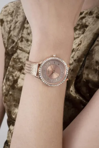 Miniatura 7 de GUESS Reloj de vestir de cuarzo para mujer con correa de acero inoxidable oro rosa 16 Modelo GW0402L3