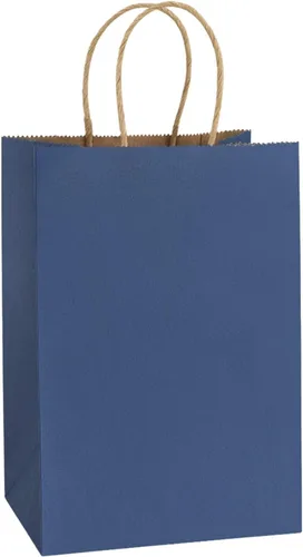 Miniatura 9 de BagDream Bolsas de papel kraft de 5.25 x 3 x 8 pulgadas, pequeñas bolsas de regalo de papel con asas a granel para recuerdos de fiesta, venta al por