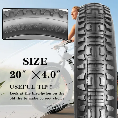 Miniatura 2 de 20x4.0 26x4.0 pulgadas Fat Bike Neumáticos MTB Bicicletas Reemplazo para Mountain Snow All Terrian Trail Bicicletas Triciclo Negro 1 Neumático
