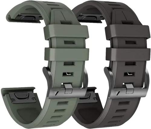 ANCOOL Correa de reloj Garmin Fenix 5X/7X/6X Quickfit de 1.024 in compatible con Fenix 6X Pro/5X Plus/7X Pro/8 2.008 in (negro, verde oliva)