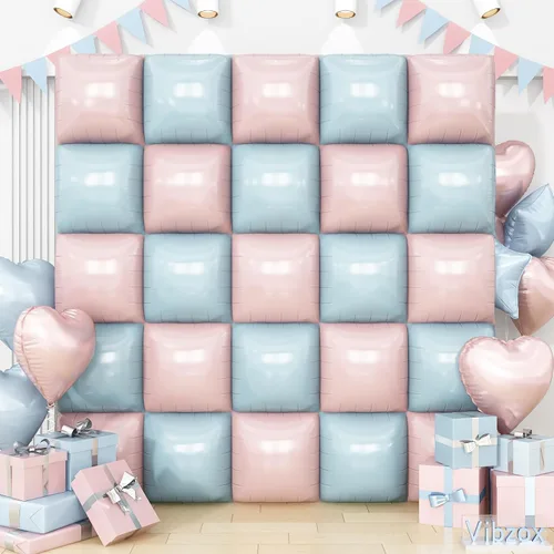 Miniatura 10 de Globos cuadrados en blanco y negro para pared, globos cromados y blancos de doble cara, kit de arco de túnel, telón de fondo para tablero de ajedrez