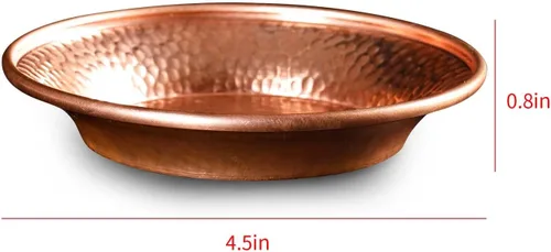 Miniatura 4 de Juego de soporte para quemador de incienso de cobre, cuenco de cobre martillado para uso en altar, plato de joyería, rituales, incienso, manchas