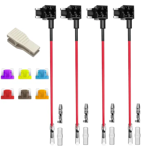 Miniatura 8 de Gebildet 2 piezas Grifo de Fusible de Doble Puerto Pequeño de 12V 24V para Añadir Circuito, Portafusibles de Cuchilla Piggyback Pequeño ATM