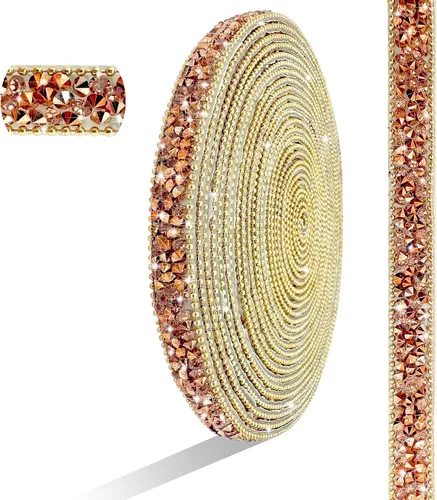 Miniatura 9 de Cinta de Diamantes de Imitación de Resina AB Autoadhesiva de 6 Yardas, Tiras de Cristal, Cinta Brillante de Diamantes de Imitación de Resina