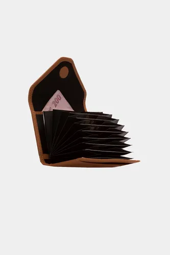 Miniatura 44 de grande Estuches para tarjetas 3639, Naranja, Tarjetero de cuero con cierre magnético, cartera pequeña de acordeón para mujer