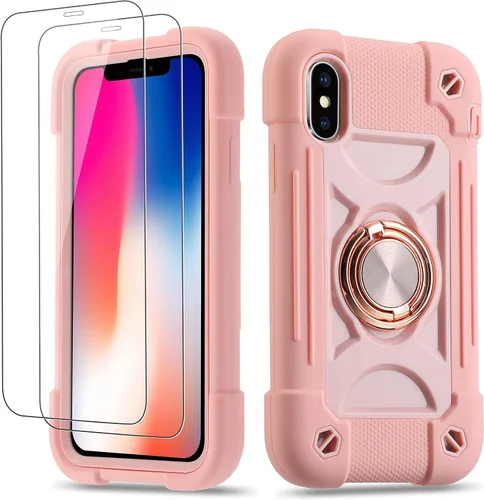 Miniatura 28 de Funda para iPhone Se3/iPhone Se2, iPhone 6/6S, iPhone 7/iPhone 8 de 4.7 pulgadas con soporte de anillo, con 2 protectores de pantalla resistentes