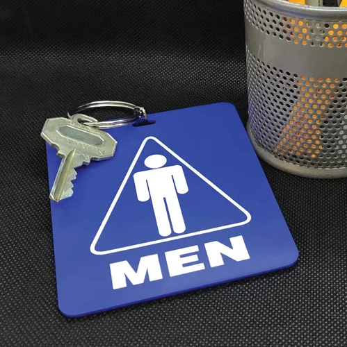 Miniatura 4 de Lucky Line - Etiqueta para llave de baño para hombre, plástico con llavero dividido para restaurante, oficina, gasolinera, 1 paquete (53101) grande