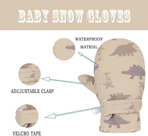 Miniatura 6 de Urban Virgin Guantes de invierno para bebés y niños pequeños, con forro polar, cálidos, impermeables, guantes de nieve para niños y niñas