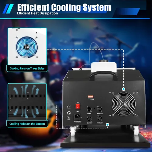 Miniatura 4 de Máquina de niebla, Etapa de DJ Fogger remoto efecto hielo seco piso tumbado espectáculo efecto máquina de niebla de hielo, 3000 W DJ baja máquina