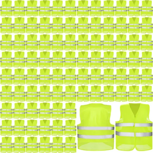 Miniatura 8 de JaGely Chaleco de seguridad de alta visibilidad, chaleco de seguridad de malla reflectante a granel para hombres y mujeres, trabajo, ciclismo