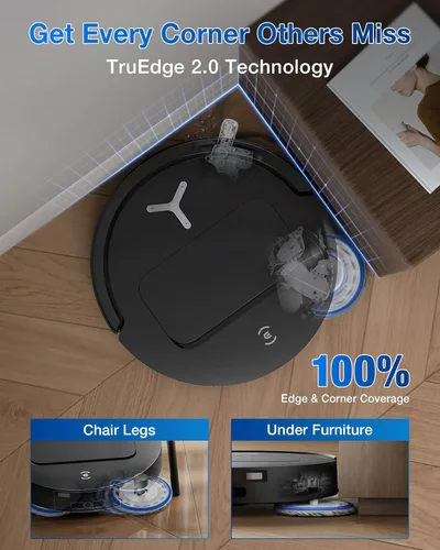 Miniatura 3 de ECOVACS DEEBOT T50 Omni Robot Aspirador y trapeador, 3.19 pulgadas, ultra delgado, succión de 15,000 Pa, ZeroTangle 2.0, limpieza de bordes TruEdge