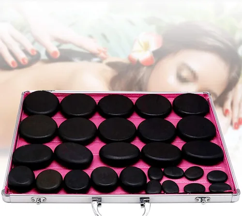 Miniatura 8 de SHZICMY Hot Stones - Juego de masaje, 16 piedras calientes de basalto con kit de calentador para spa profesional o en casa, relajación, curación