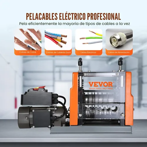 Miniatura 2 de VEVOR Máquina Peladora de Cables Eléctrica, Máquina Peladora de Cables Automática de 0.06''-0.98'', 60 W, Pelacables con Referencia de Profundidad