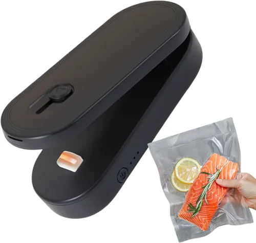 Miniatura 9 de Sellador de virutas, gadgets de embalaje recargables, sellador de bolsas portátil con cortador e imán, para el hogar, despensa, viajes, camping