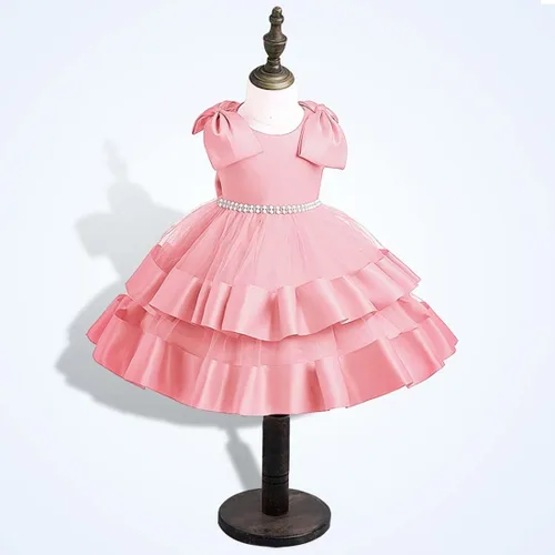 Miniatura 2 de WEONEDREAM Vestido de niña de las flores para bebé con sombrero, fiesta para niños, boda, concurso de belleza, para ocasiones especiales