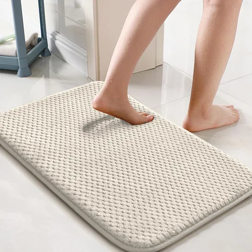 Miniatura 12 de H.VERSAILTEX Juego de alfombras y tapetes de baño, 2 piezas absorbentes de espuma viscoelástica, antideslizantes, suaves y peludas para baño, Gris