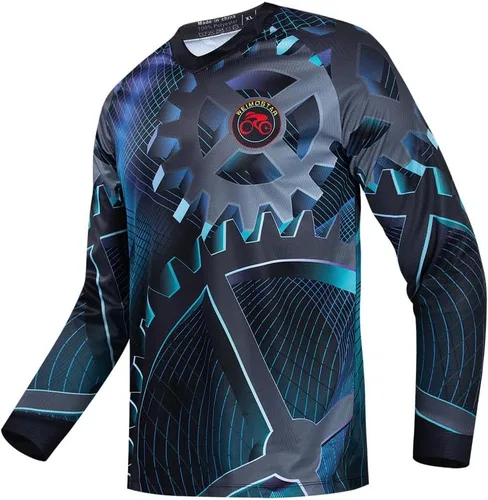 Miniatura 121 de Hotlion Camiseta de ciclismo para hombre, manga larga, MTB Motocross, ropa de carreras todoterreno