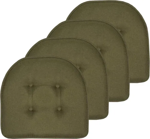 Miniatura 149 de Sweet Home Collection - Cojín de espuma viscoelástica para silla con capitoné, antideslizante, parte trasera de goma, en forma de U, 17 x 16 Piel