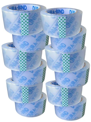 Miniatura 8 de Durabind - Cinta de embalaje resistente, paquete de 6 rollos de 60 yardas x 2 pulgadas. Cinta transparente resistente para envíos, embalaje