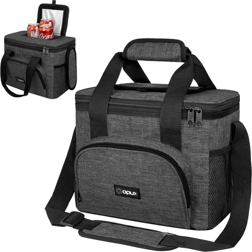 Miniatura 17 de OPUX Bolsa térmica suave, térmica y plegable con aislamiento térmico para hombres, trabajo, campamento, playa, viajes, portátil, suave, a prueba