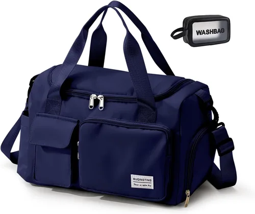 Miniatura 9 de Bolsa de Gimnasio Pequeña para Mujer, Bolsa de Lona de Viaje, Bolsa de Fin de Semana con Compartimento para Zapatos