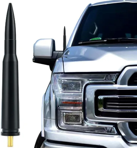 Miniatura 12 de Antena de bala Calibre 50 para auto y camión con diseño de bandera americana Compatible con Ford F150 F250 F350, Dodge RAM 1500, Chevy Silverado