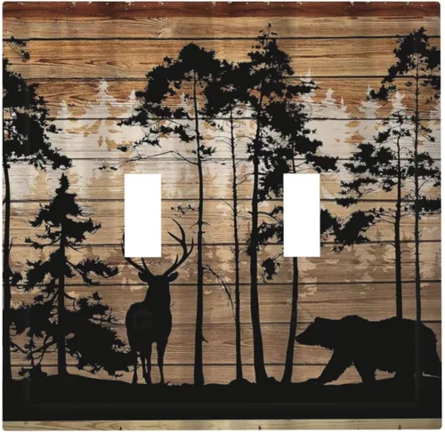 Miniatura 9 de Mid Century Morden Boho - Placa de pared para interruptor de luz dúplex de 1 banda, placa frontal decorativa eléctrica para receptáculo para baño