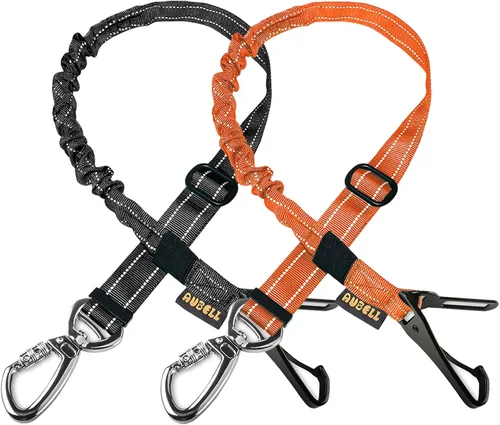 Miniatura 10 de AUBELL Cinturón de seguridad para perro, 3 en 1, ajustable, reflectante, resistente, arnés de perro con gancho de clip, cierre y hebilla, mosquetón