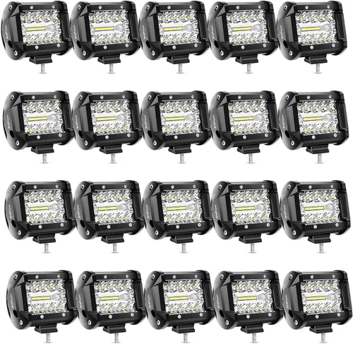 Miniatura 9 de Nilight 8 piezas de cápsulas LED de 4 pulgadas, 60 W, barra de luz combinada de inundación y foco, triple fila, lámpara de conducción para techo