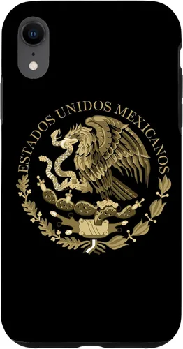 Miniatura 25 de iPhone 12 Pro Max Bandera de México sello del escudo de armas en caso sepia