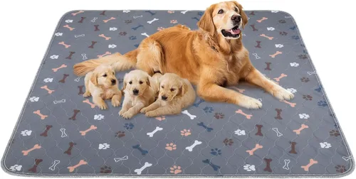 Almohadillas lavables para orina para perros, paquete de 2 almohadillas reutilizables de 41"x41", almohadillas impermeables para entrenamiento de