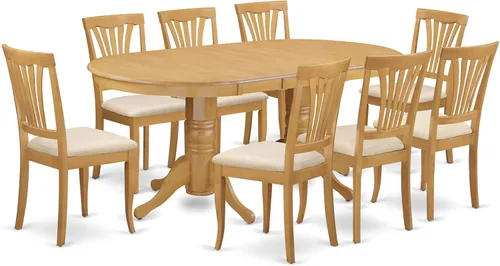 Miniatura 25 de East West Furniture VAAV5-LWH-W - Juego de comedor de 5 piezas para 4 personas, incluye una mesa de comedor ovalada con hojas de mariposa y 4 sillas