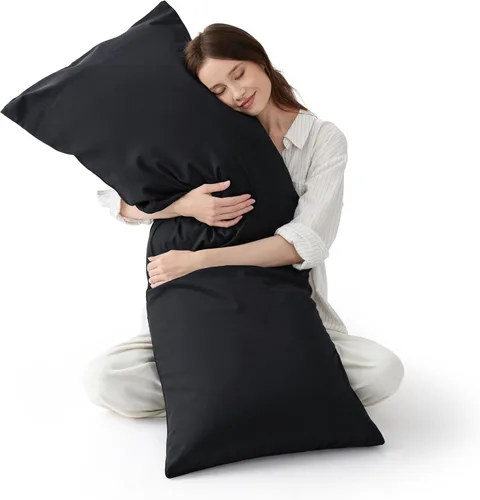 Miniatura 18 de Bedsure Juego de 2 fundas de almohada frescas de tamaño queen, rayón derivado de bambú, transpirables y suaves como la seda con cierre de sobre, 13