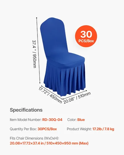 Miniatura 65 de VEVOR 150 fundas blancas para sillas de poliéster y elastano, fundas elásticas para bodas, fiestas, comedor, banquetes, sin pinzas, 150