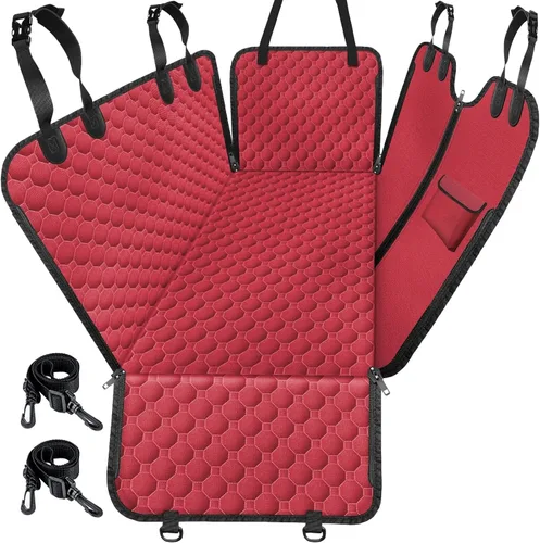 Miniatura 20 de Mancro Funda de asiento de automóvil para perro para asiento trasero, 2026 mejorada 600D, resistente, impermeable y resistente a los arañazos, Negro