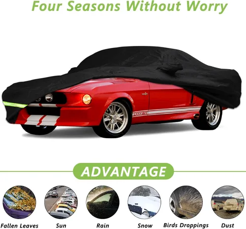 Miniatura 3 de YIXIN Fundas impermeables de automóvil para Ford Mustang 1964-1973, fundas 190T, ajuste del cliente, correa 100% impermeable a prueba de viento