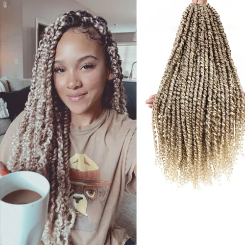 Miniatura 19 de Cabello Corto PassionTwist de 8 Pulgadas Cabello Pre-retorcido Passion Twists Cabello de Ganchillo Pre-enrollado Cabello Rizado de Ganchillo para 1b