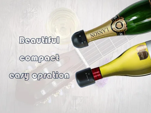 Miniatura 2 de Tapones para vino y champán, paquete de 2 tapones para botellas de champán y vino, sellador reutilizable a prueba de fugas para vino y champán