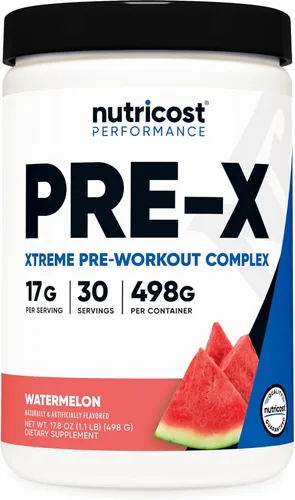 Miniatura 8 de Nutricost Pre-X, Complejo de polvo para pre-entrenamiento extremo, uva, 30 porciones, vegetariano, sin OMG y sin gluten
