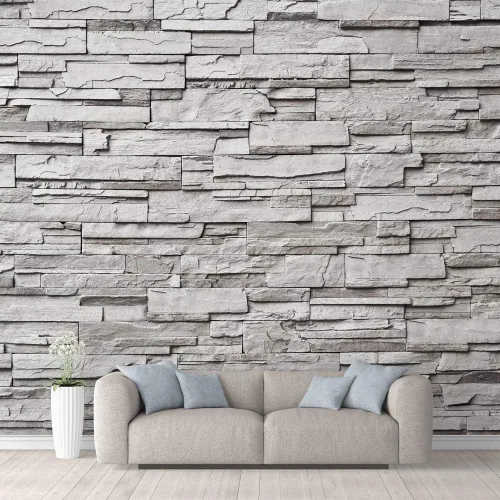 Miniatura 30 de wall26 - Paneles horizontales con patrón de ladrillo gris suave - Mural de pared, papel tapiz extraíble, decoración del hogar - 66x96 pulgadas